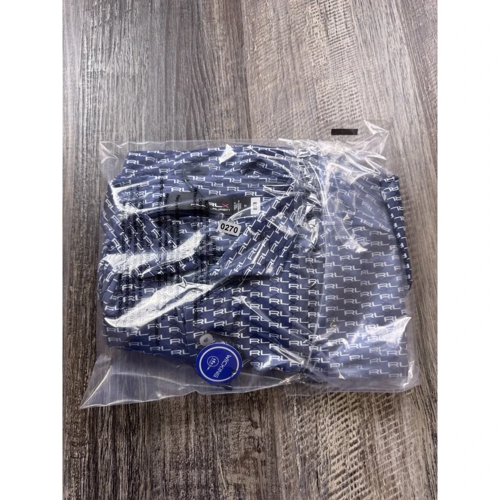 RLX Ralph Lauren Performance Golf Allover Print Polo  Shirt Men's Size M New